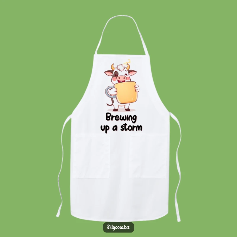 Funny Cow Chef Apron: Coffee Lover Design, Hilarious Cooking Gift!
