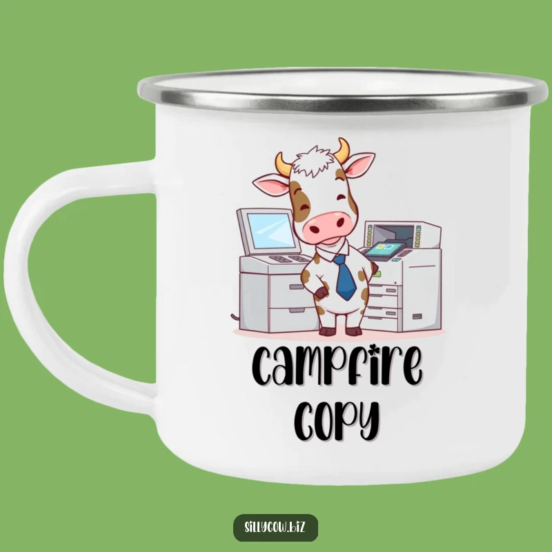 Funny Cow Tie Copier Camping Mug - Rugged & Hilarious Office Gift