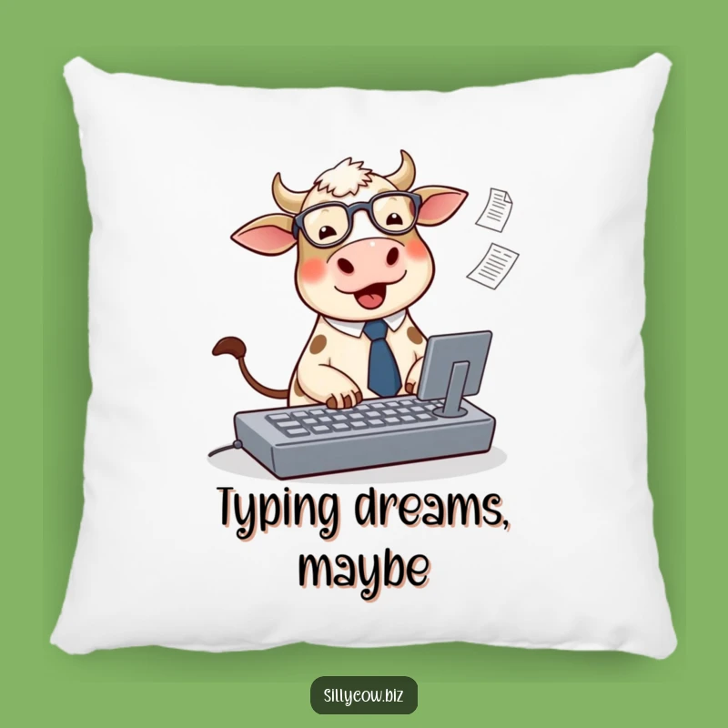 Cozy Funny Cow Pillow: Office Typing Cushion, Comfy Humorous Gift!