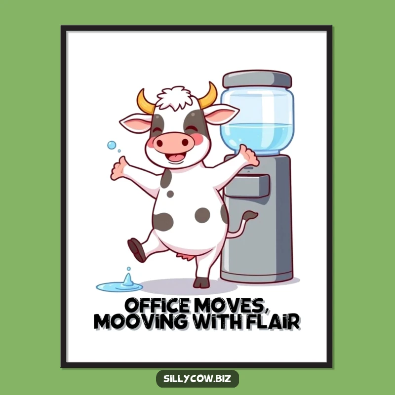 Funny Free Printable Wall Art: Dancing Cow Water Cooler Downloadable Decor