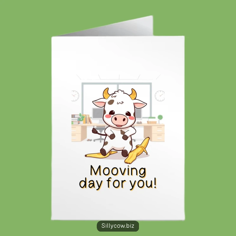 Free Printable Congrats Card: Cow's Office Slip Downloadable Gift