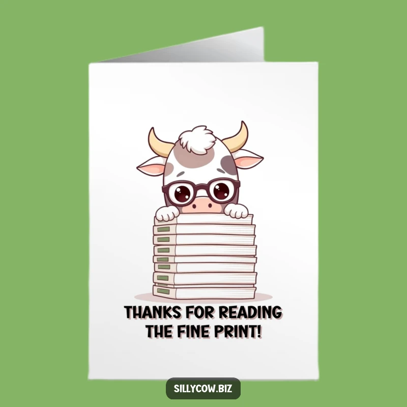 Free Printable Cow Thank You Card: Funny Busy Cow Appreciation Gift