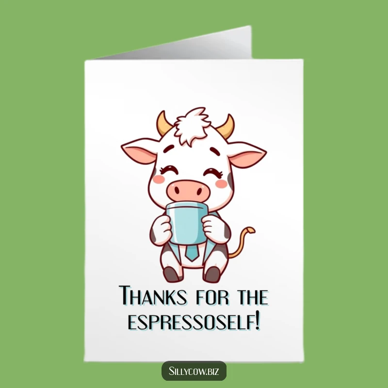 Free Printable Cow Thank You Card: Funny Coffee Break Gift