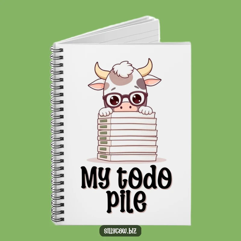 Funny Cow Notebook: Silly Cow in Glasses, Files, Perfect for Students & Gifts
