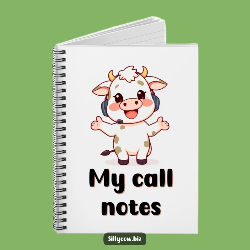 Funny Cow Journal: Happy Cow Headset, Gesturing, Perfect for Notes & Gifts
