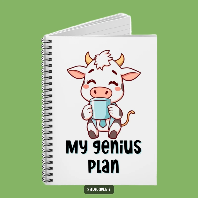 Funny Cow Business Notebook: Cheerful Cow in Suit, Coffee Break, Perfect Gift
