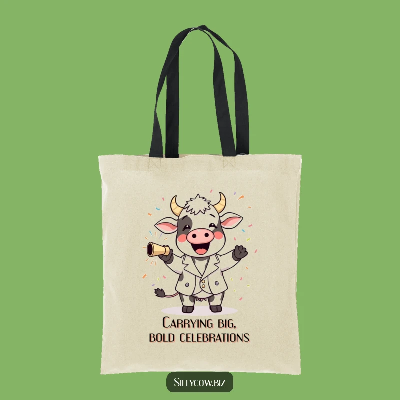 Funny Cow Confetti Tote Bag: Carry Your Joy Everywhere!